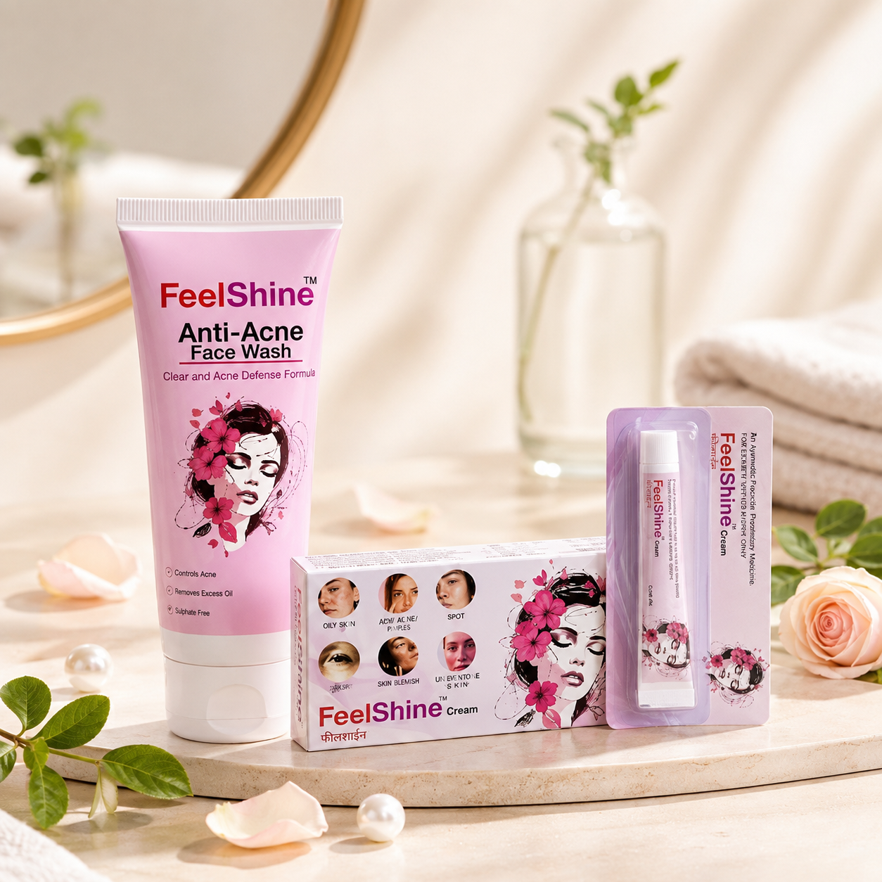 main fs FeelShine Cream 20g & Anti-Acne Face Wash 65g Combo - Image 1