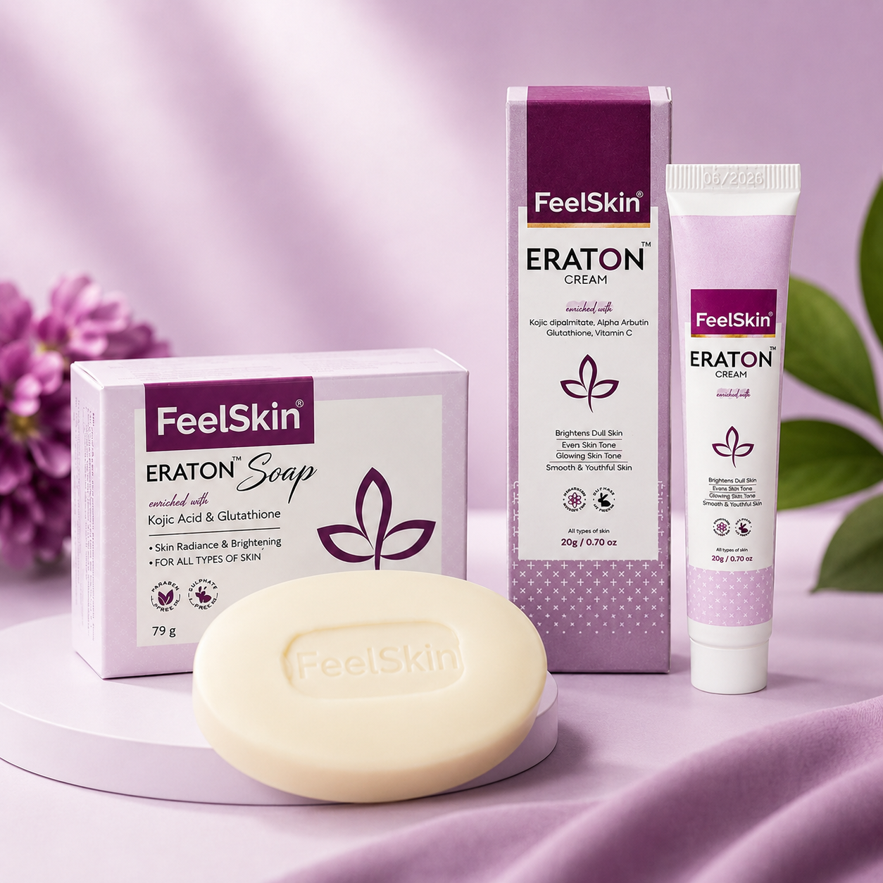 eraton combo (2) Feelskin ERATON Skin Brightening Combo Kit (Soap 75g + Cream 20g) - Image 1