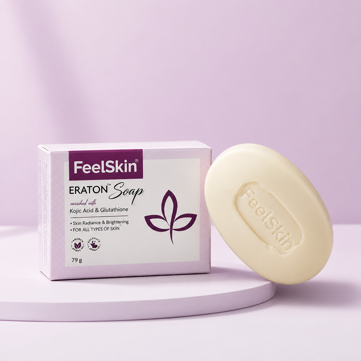 eraton soap (3) FeelSkin ERATON Soap with Kojic Acid & Glutathione (75g) - Image 1